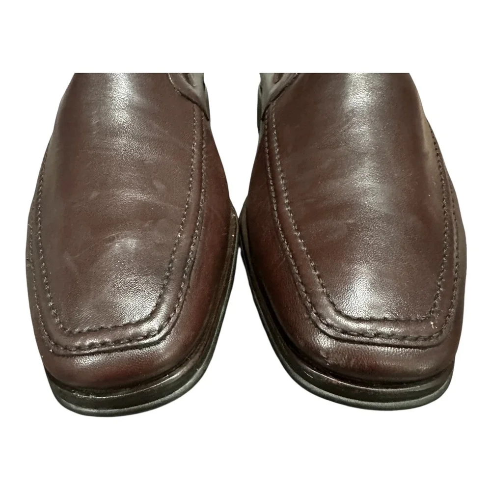 Bruno Magli Raging Men's 9.5 W Brown Leather Slip-On Loafers Made Italy